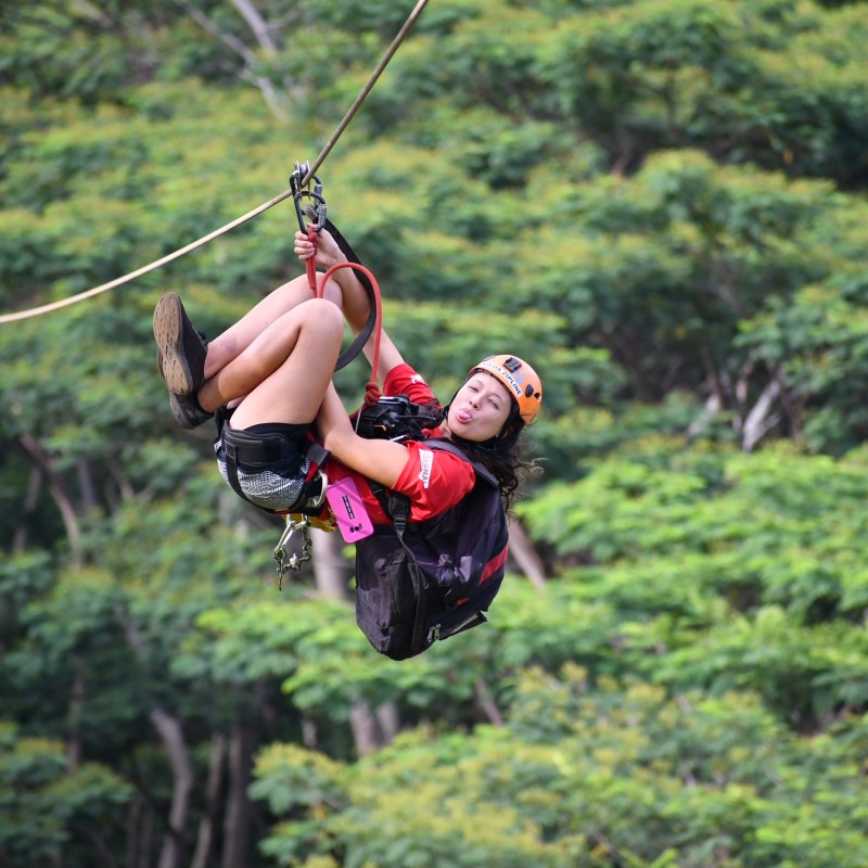 a person flying through the air